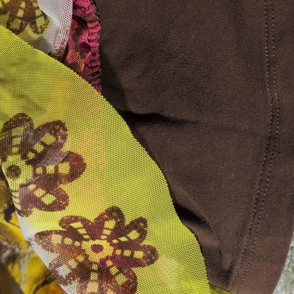 Y2K The Children's Place Brown and Pink Floral Groovy Print Girls Dress 4T - Picture 7 of 8